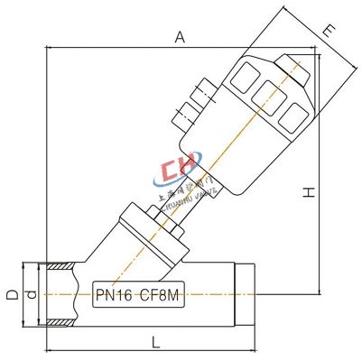 P2氣動法蘭角座閥結構圖